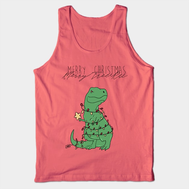 T-rex Christmas Tank Top by Carries Design 